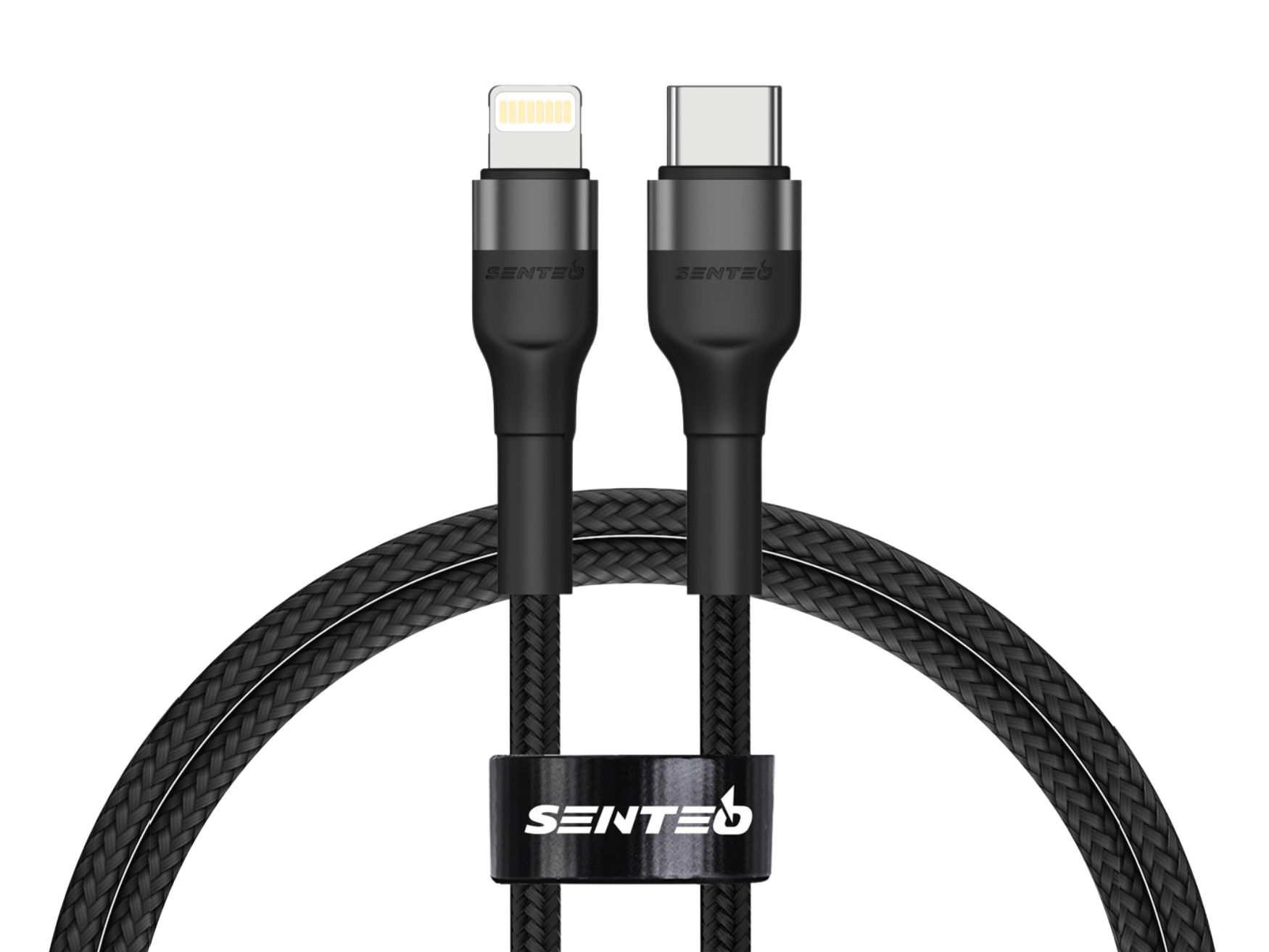 Senteo ST-01 USB C auf Lightning Ladekabel Nylon MFi Lightning USB C Kabel