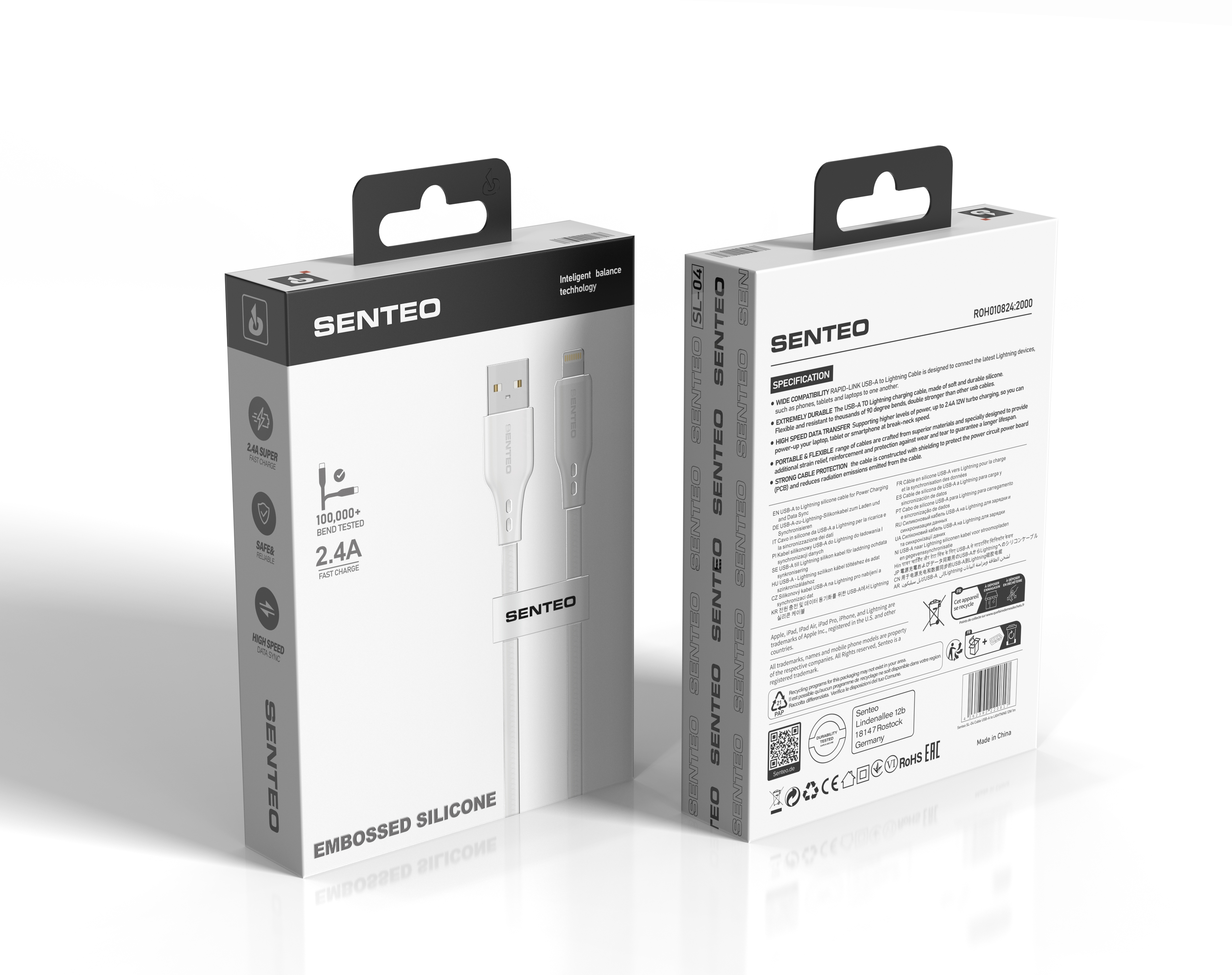 Senteo ST-01 100W USB C a USB C cable PD3.0 USB-C cable de carga 5A/20V