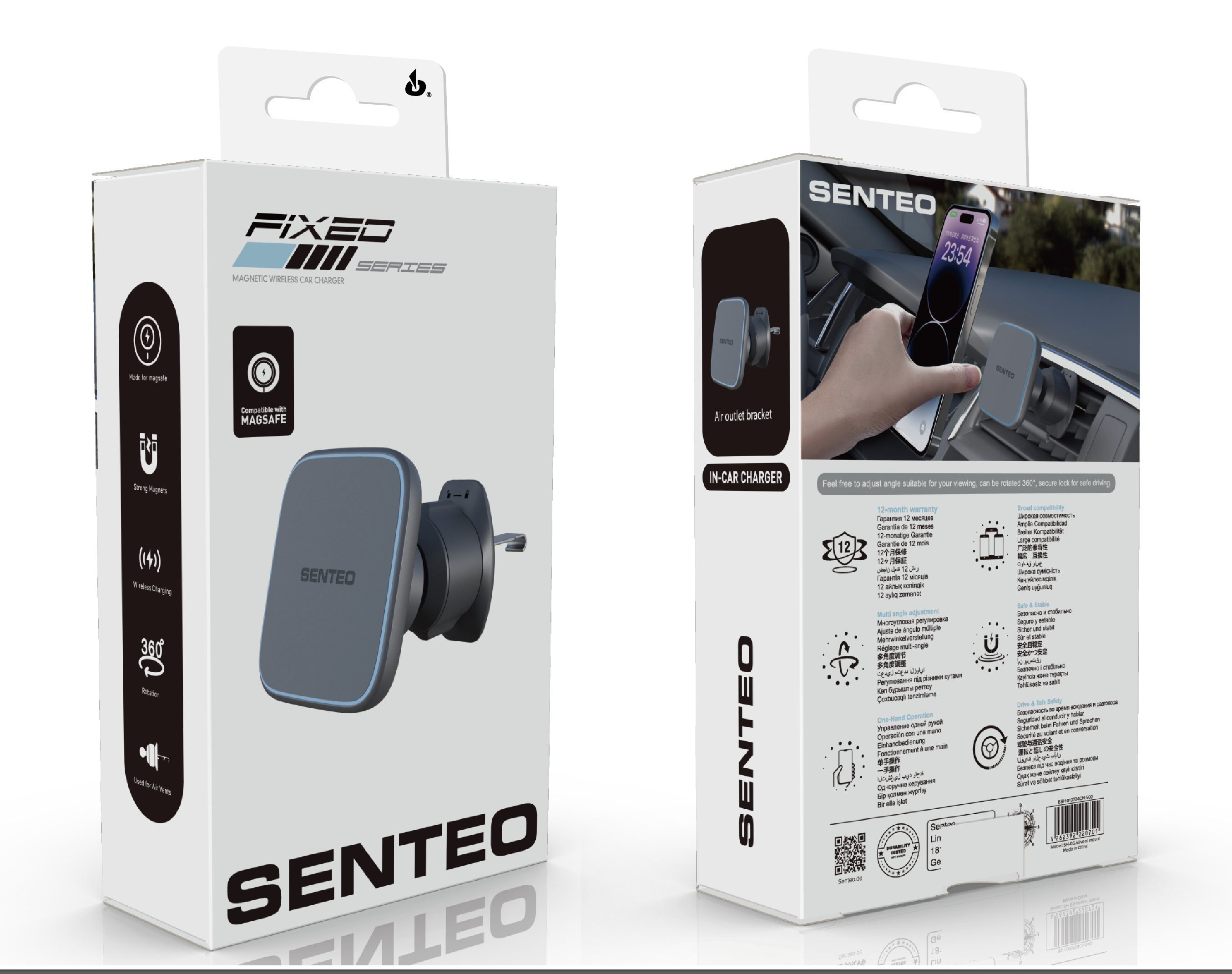 Soporte magnético para smartphone Senteo® M1 15W