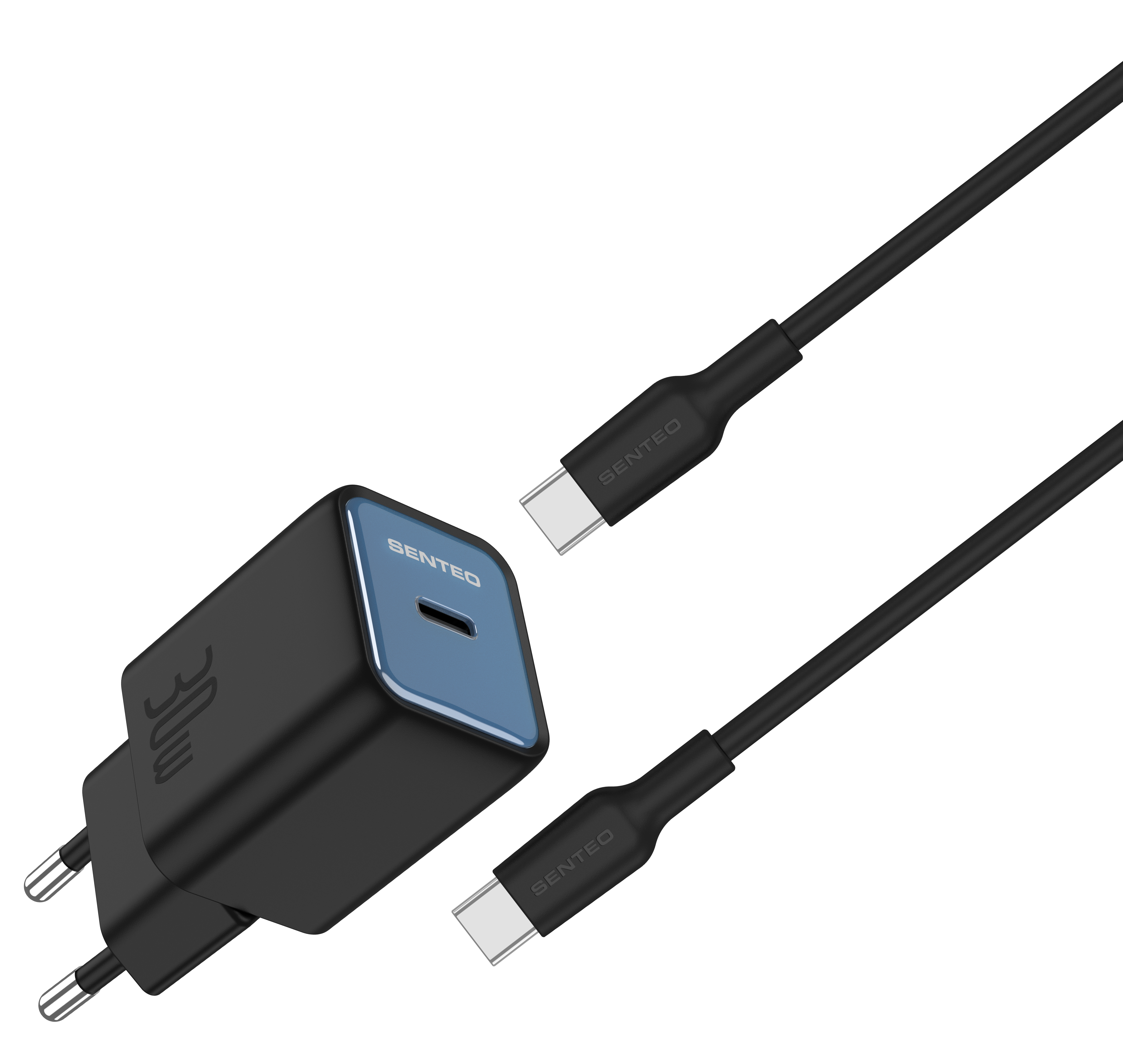 Senteo Z-02A 25W SET USB C USB A cargador PD Charge cargador rápido doble puerto + cable USB C