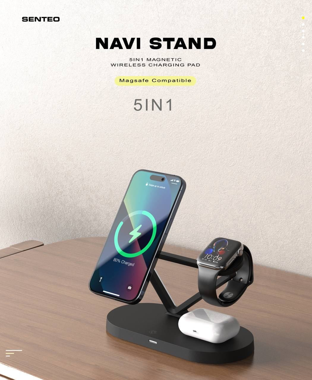 Senteo Navi Stand 5 in 1 45W DRAHTLOSE DOCKINGSTATION