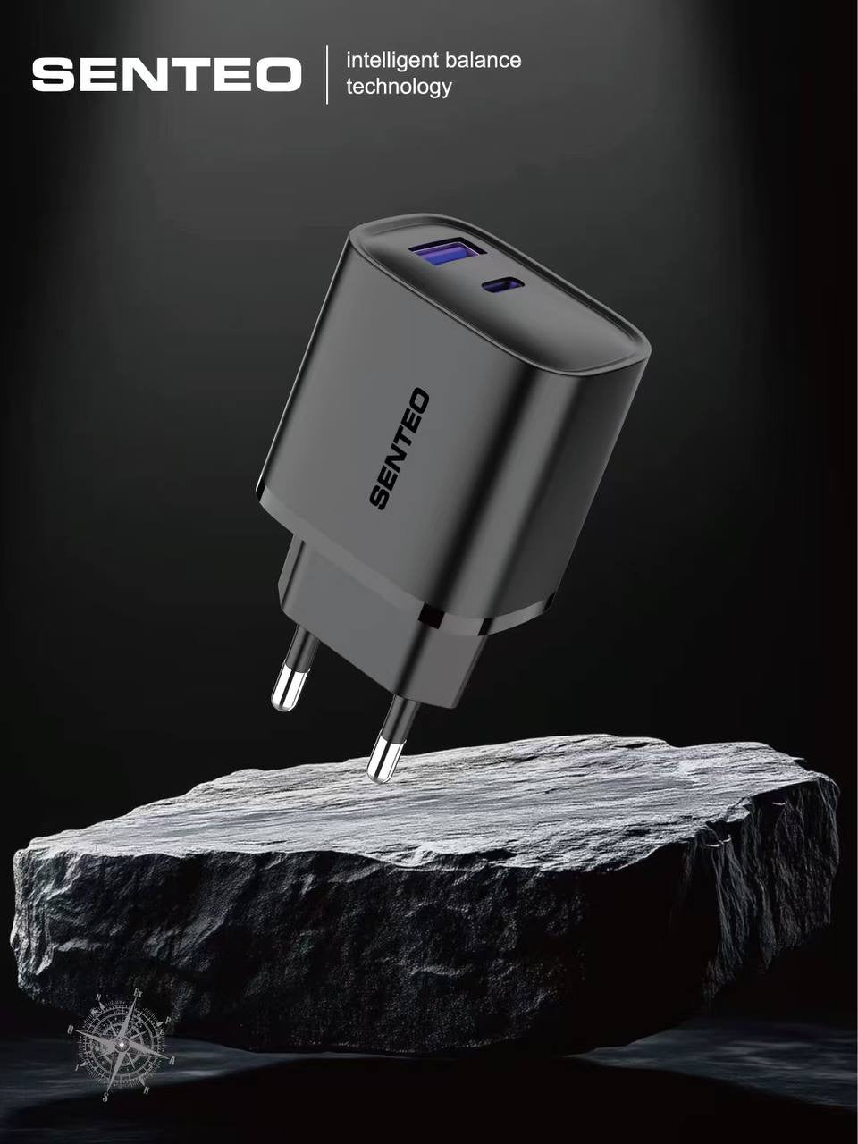 Senteo T-04 USB-C+USB-A PD25W QC3.0 Version_2 PD Charge Schnellladegerät Doppelport