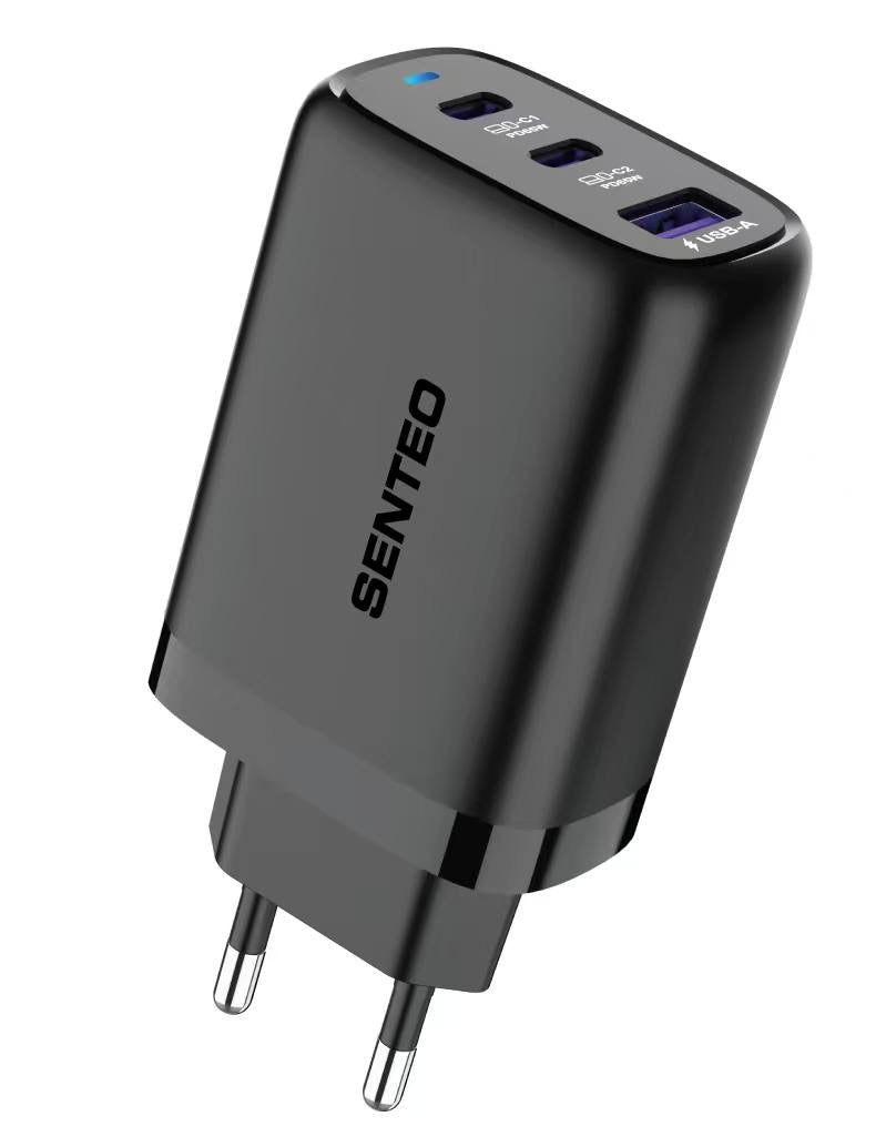 Senteo T-08 65W 3-Port Ladegerät GaN Quick Charge Schnellladegerät