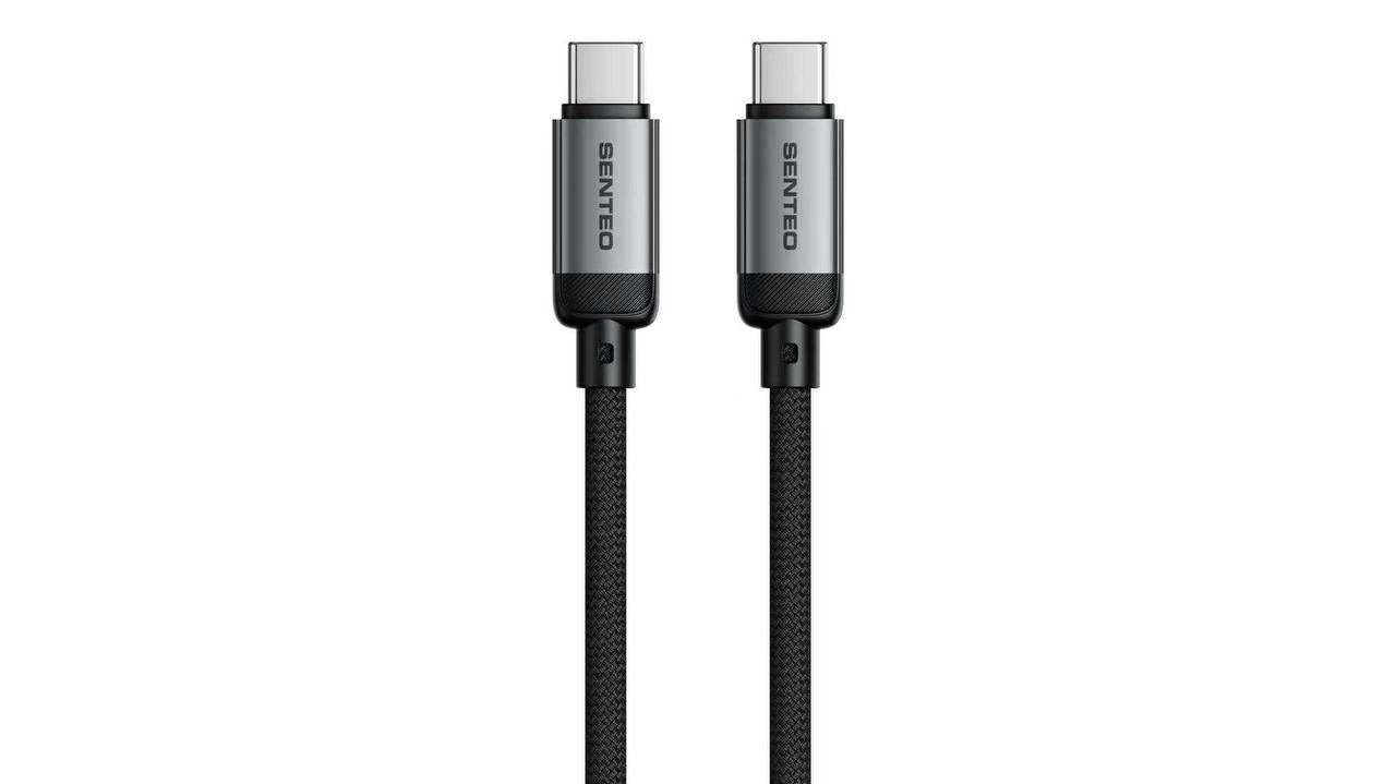 Senteo SM-03 Iron Series Nylon Data Charging Cable 60W USB-C to USB-C (Type-C to Type-C Cable) 1 M White