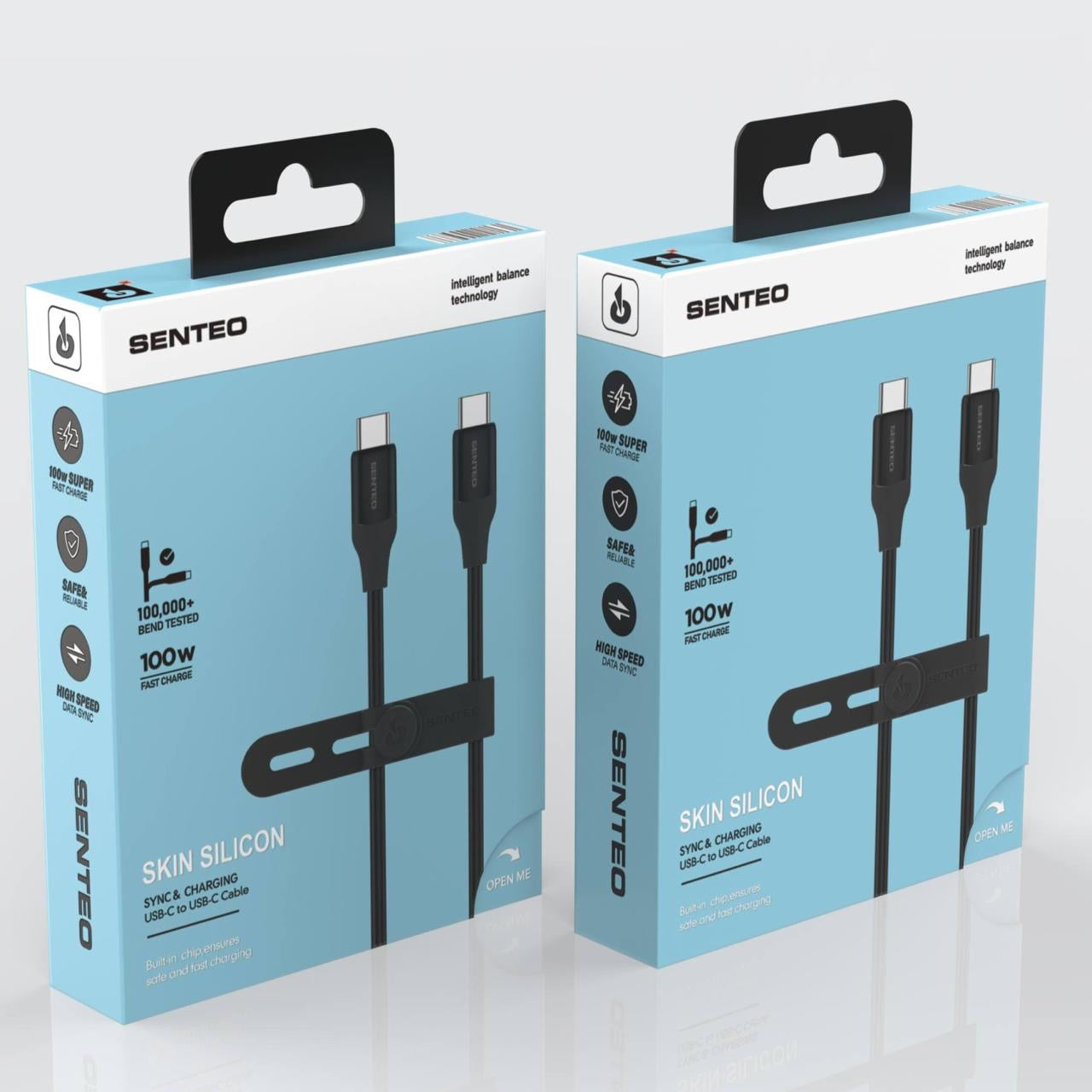 Senteo SL-07 3A skin silicon USB C - USB C Cable 100W 1,2M