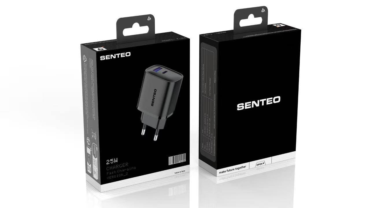 Senteo T-04 USB-C+USB-A  PD25W QC3.0  Version_2 PD Charge Schnellladegerät Doppelport