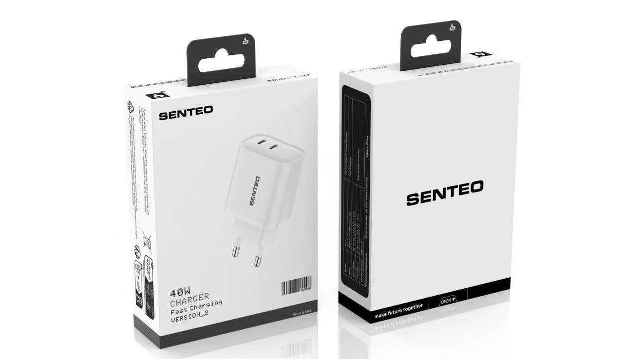 Senteo T-07 40W doppelport Ladegerät PD 3.0 GaN Charge Schnellladegerät