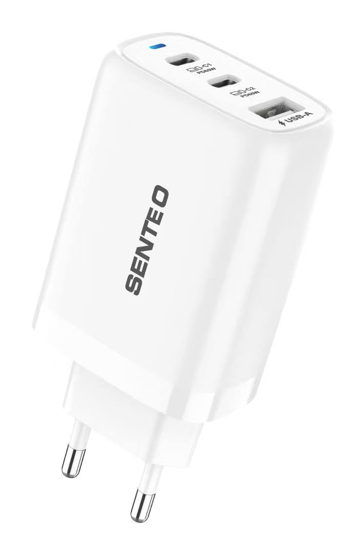 Senteo T-08 65W 3-Port Ladegerät GaN Quick Charge Schnellladegerät